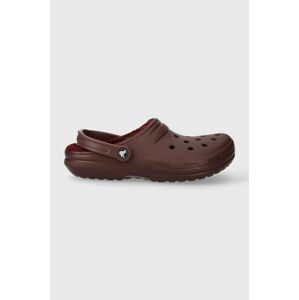 Šľapky Crocs Classic Lined Clog pánske, bordová farba, 203591