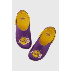 Šľapky Crocs NBA Los Angeles Lakers Classic Clog fialová farba, 208650