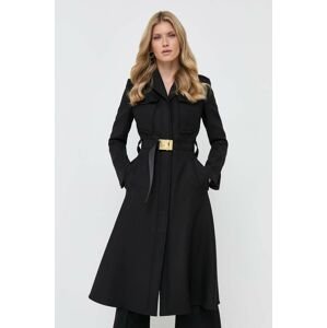 Kabát Elisabetta Franchi dámsky, čierna farba, prechodný