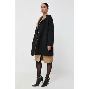 Obojstranný vlnený kabát Liu Jo čierna farba, prechodný
