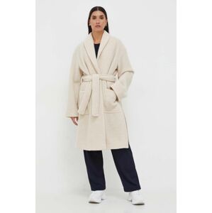 Vlnený kabát Max Mara Leisure béžová farba, prechodný, oversize