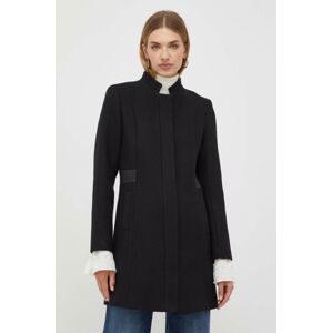 Vlnený kabát Morgan čierna farba, prechodný