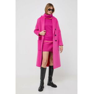 Kabát s prímesou vlny MAX&Co. ružová farba, prechodný, oversize