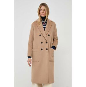Kabát s prímesou vlny MAX&Co. hnedá farba, prechodný, oversize