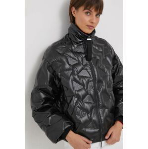 Páperová bunda Emporio Armani dámska, čierna farba, zimná, oversize