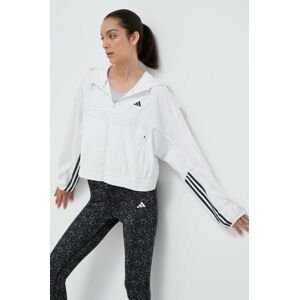 Tréningová bunda adidas Performance Hyperglam biela farba, prechodná, oversize