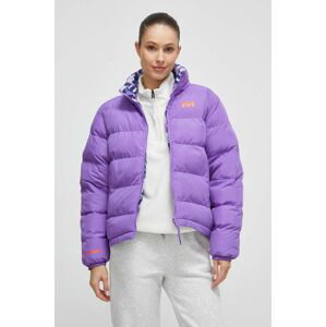 Obojstranná bunda Helly Hansen dámska, fialová farba, zimná, oversize