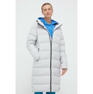 Páperová bunda Jack Wolfskin dámska, šedá farba, zimná