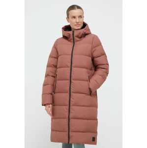 Páperová bunda Jack Wolfskin dámska, hnedá farba, zimná