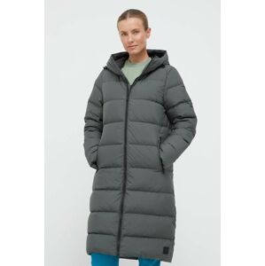 Páperová bunda Jack Wolfskin dámska, šedá farba, zimná