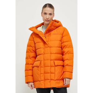 Páperová bunda Marmot dámska, oranžová farba, zimná
