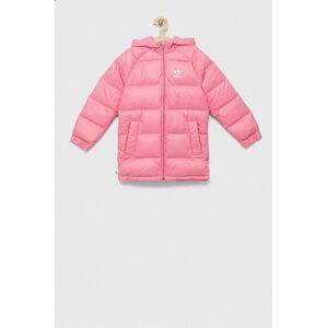 Detská páperová bunda adidas Originals ružová farba