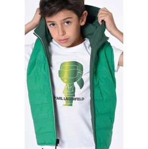 Detská obojstranná vesta Karl Lagerfeld zelená farba