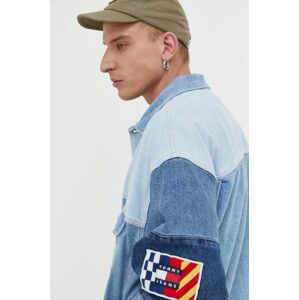 Rifľová bunda Tommy Jeans pánska, prechodná, oversize