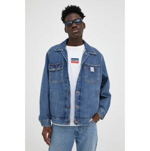 Rifľová bunda Levi's pánska, tmavomodrá farba, prechodná, oversize