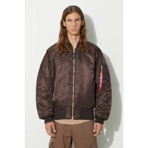 Obojstranná bunda bomber Alpha Industries MA-1 pánska, hnedá farba, prechodná