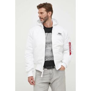 Bunda Alpha Industries MA-1 ZH Back Print pánska, biela farba, zimná