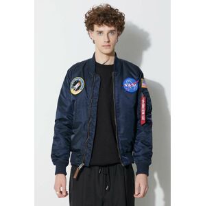 Bunda Alpha Industries MA-1 VF NASA pánsky, tmavomodrá farba, prechodná