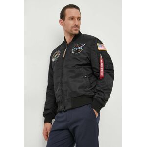 Bunda Alpha Industries MA-1 VF NASA pánsky, čierna farba, prechodná