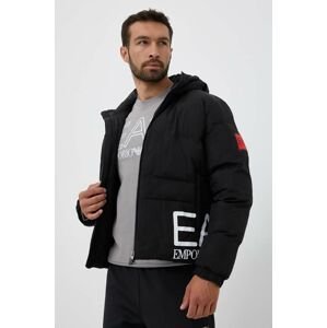 Bunda EA7 Emporio Armani pánska, čierna farba, zimná