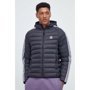 Bunda adidas Originals Padded Hooded Puffer Jacket pánska, čierna farba, prechodná, IL2563