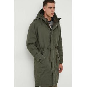 Bunda parka Pepe Jeans BOWIE pánska, zelená farba, zimná