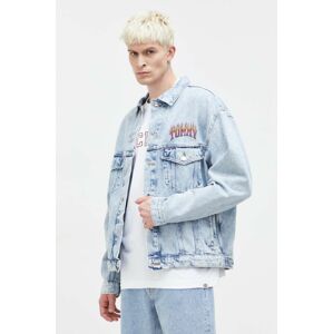 Rifľová bunda Tommy Jeans pánska, prechodná, oversize