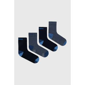 Detské ponožky Skechers MESH VENTILATION ORGANIC STRIPE 4-pak tmavomodrá farba