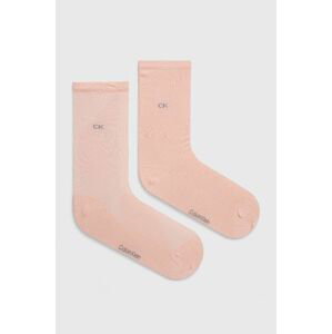 Ponožky Calvin Klein 2-pak dámske, ružová farba