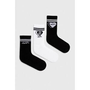 Ponožky HUGO 3-pak dámske, čierna farba