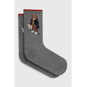 Ponožky Polo Ralph Lauren dámske, šedá farba