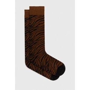 Ponožky Volcom dámske, hnedá farba