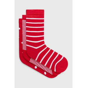 Ponožky Pepe Jeans 3-pak dámske, červená farba