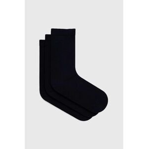 Ponožky Pepe Jeans Solid 3-pak dámske, tmavomodrá farba