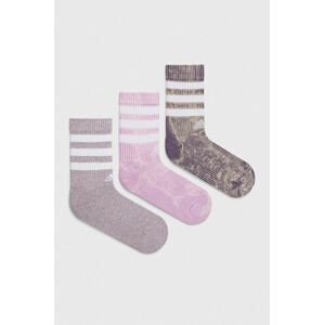 Ponožky adidas 3-pak dámske, ružová farba