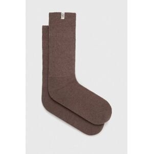 Ponožky s prímesou vlny UGG hnedá farba