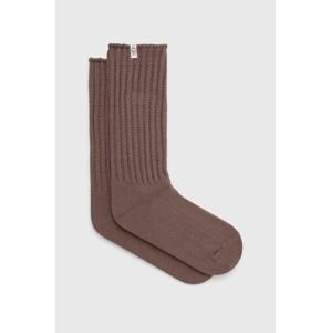 Ponožky UGG dámske, hnedá farba