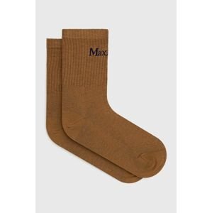 Ponožky s prímesou kašmíru Max Mara Leisure hnedá farba
