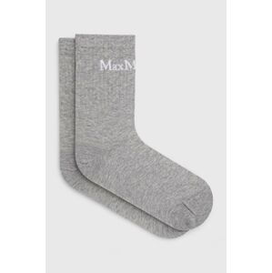 Ponožky s prímesou kašmíru Max Mara Leisure šedá farba