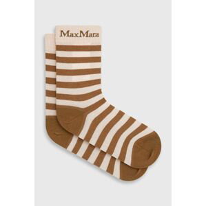 Ponožky s prímesou kašmíru Max Mara Leisure béžová farba