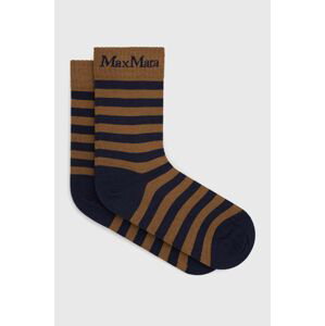 Ponožky s prímesou kašmíru Max Mara Leisure hnedá farba