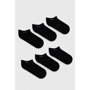 Ponožky BOSS 6-pak dámske, čierna farba