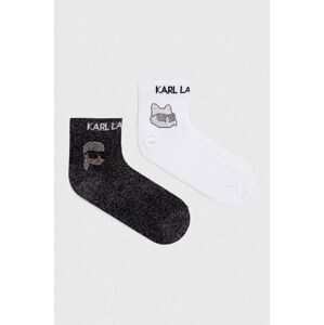 Ponožky Karl Lagerfeld 2-pak dámske, čierna farba