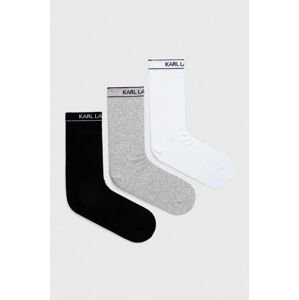 Ponožky Karl Lagerfeld 3-pak dámske, čierna farba