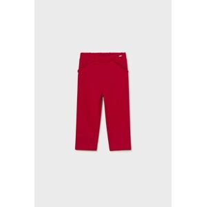 Nohavice pre bábätká Mayoral červená farba, jednofarebné
