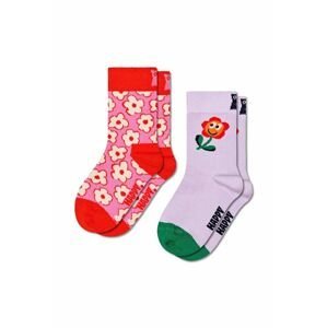 Detské ponožky Happy Socks Flowers fialová farba