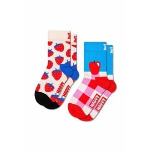 Detské ponožky Happy Socks Fruit 2-pak červená farba