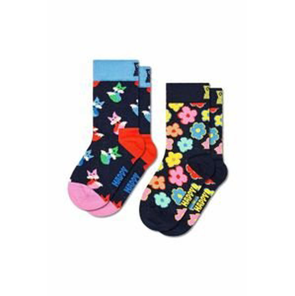 Detské ponožky Happy Socks Fox & Flower 2-pak tmavomodrá farba