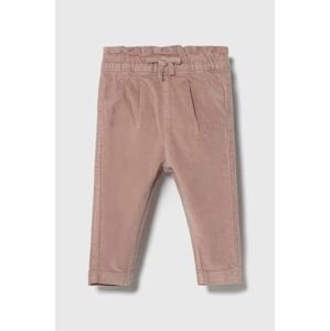 Nohavice pre bábätká zippy ružová farba, jednofarebné