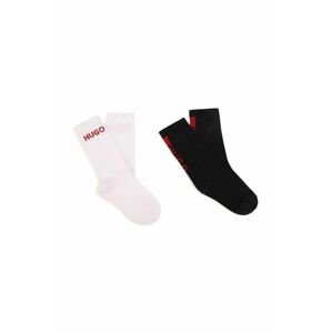 Detské ponožky HUGO 2-pak čierna farba